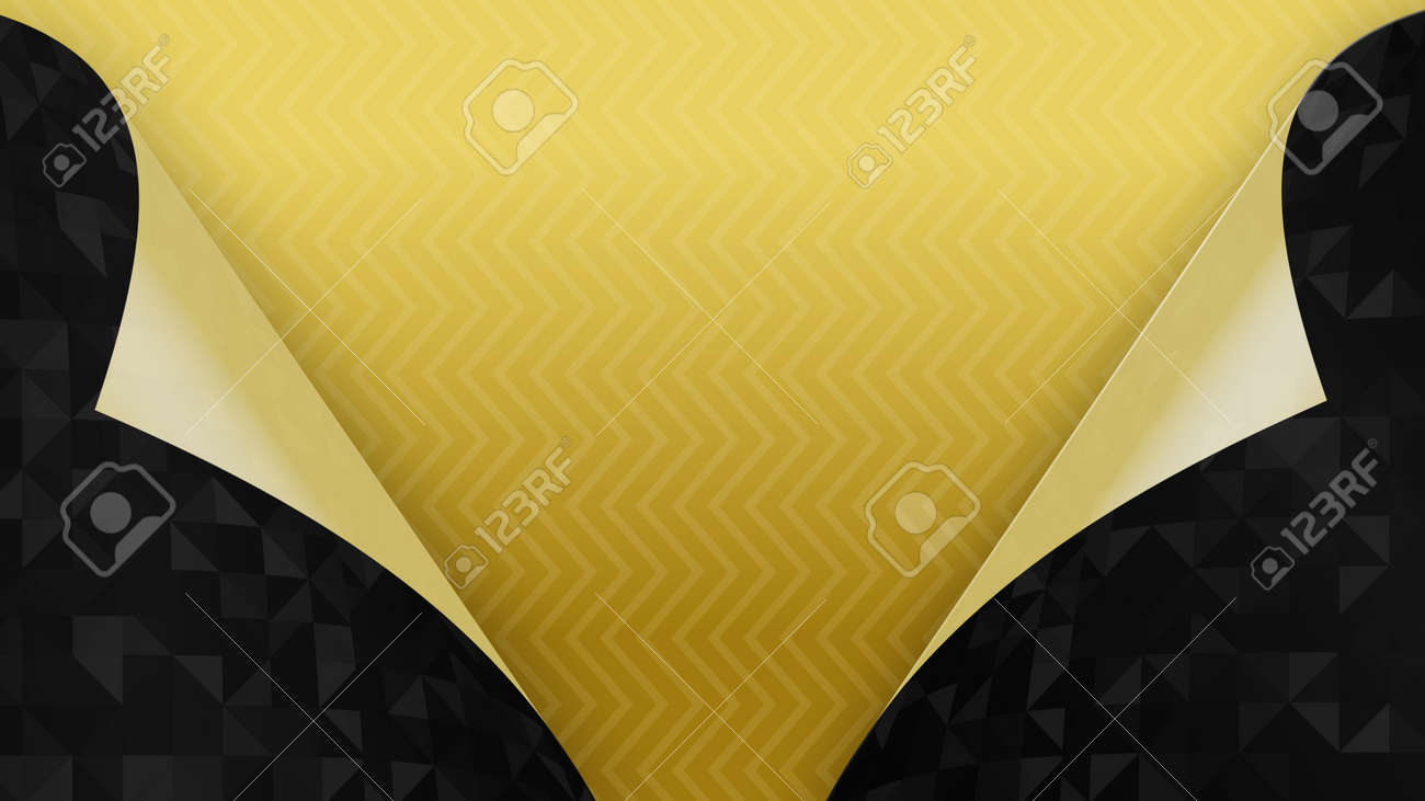 3d render two black pages turned inside out on a yellow background - 170091182 3d render two black pages turned inside out on a yellow background - 170091182