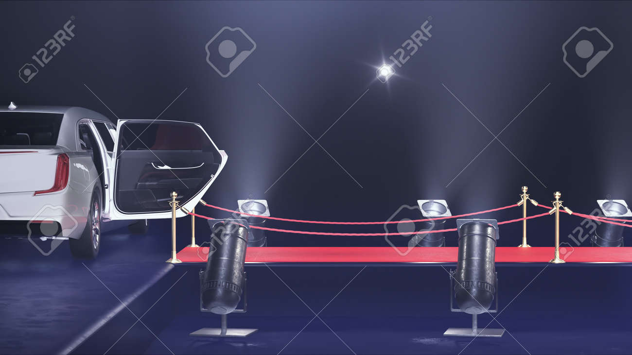 3d render red carpet with a limousine on the black background - 170091190 3d render red carpet with a limousine on the black background - 170091190