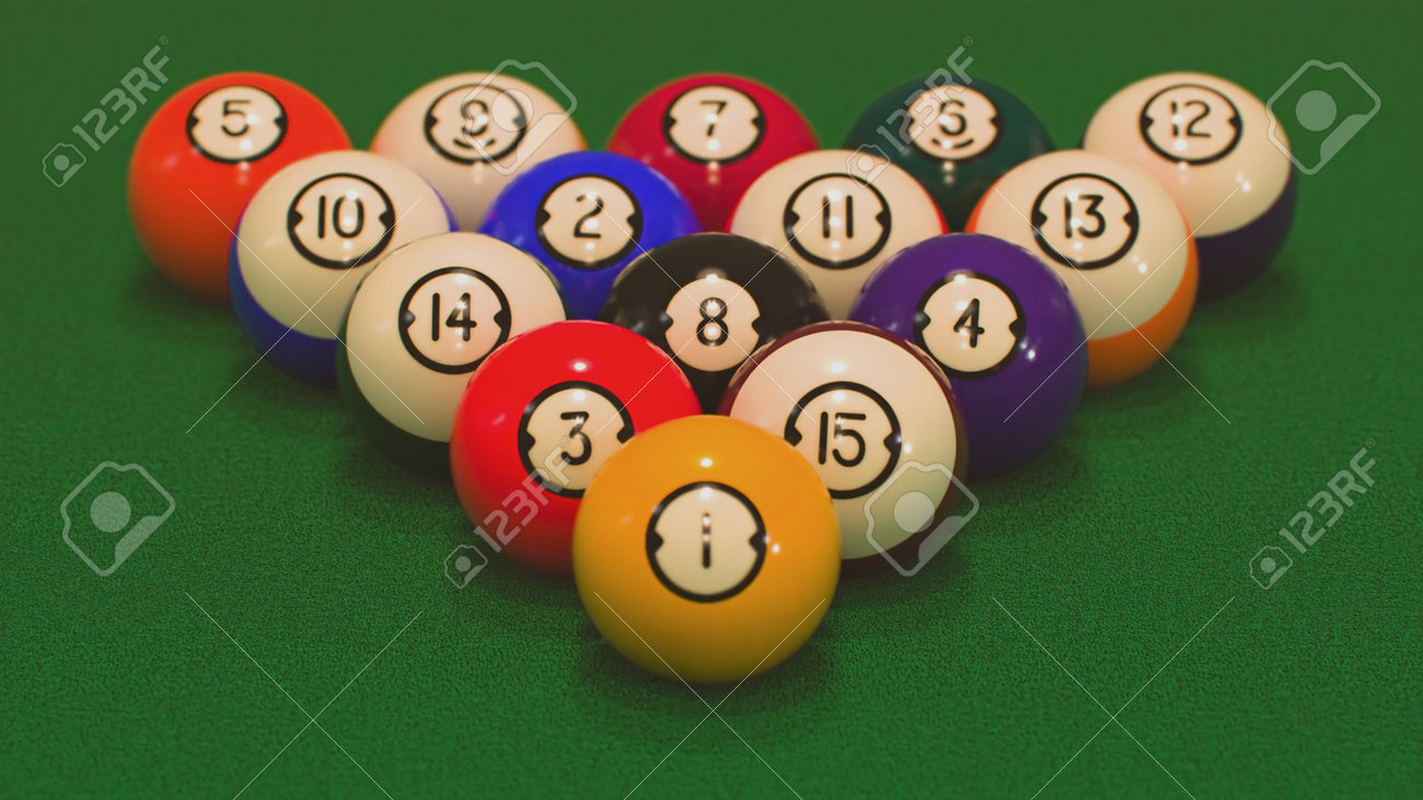 3d render rack of all billiard balls close-ups - 170012073 3d render rack of all billiard balls close-ups - 170012073