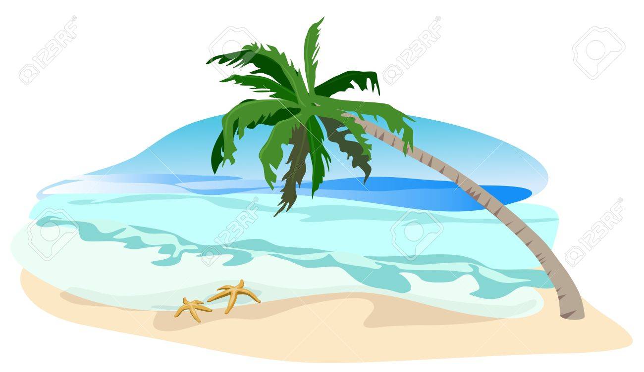 Tropical Landscape Illustration Isolated On White Background Royalty Free  SVG, Cliparts, Vectors, and Stock Illustration. Image 9931367., image size:1300x752