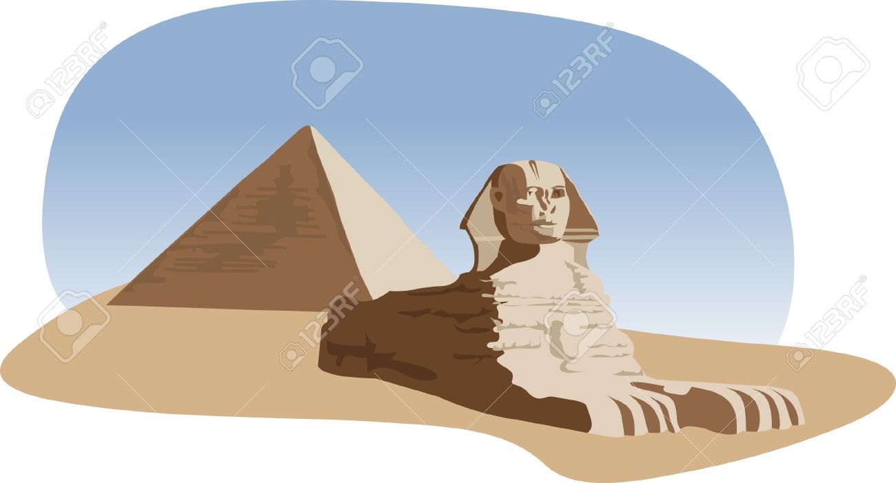 Background Illustration With The Sphinx And The Pyramid Royalty Free Svg Cliparts Vectors And Stock Illustration Image