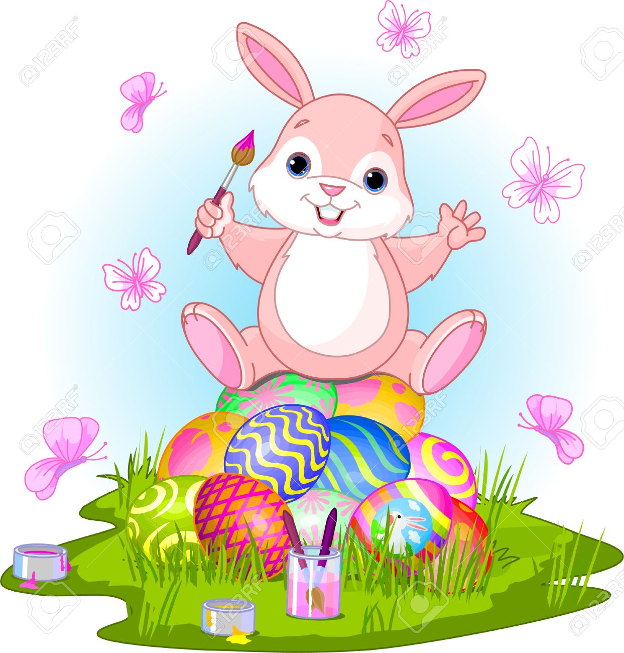 Illustration Of Easter Bunny Sitting On Eggs And Butterflies Royalty Free Cliparts Vectors And Stock Illustration Image Illustration Of Easter Bunny Sitting On Eggs And Butterflies Royalty Free Cliparts Vectors And Stock Illustration Image