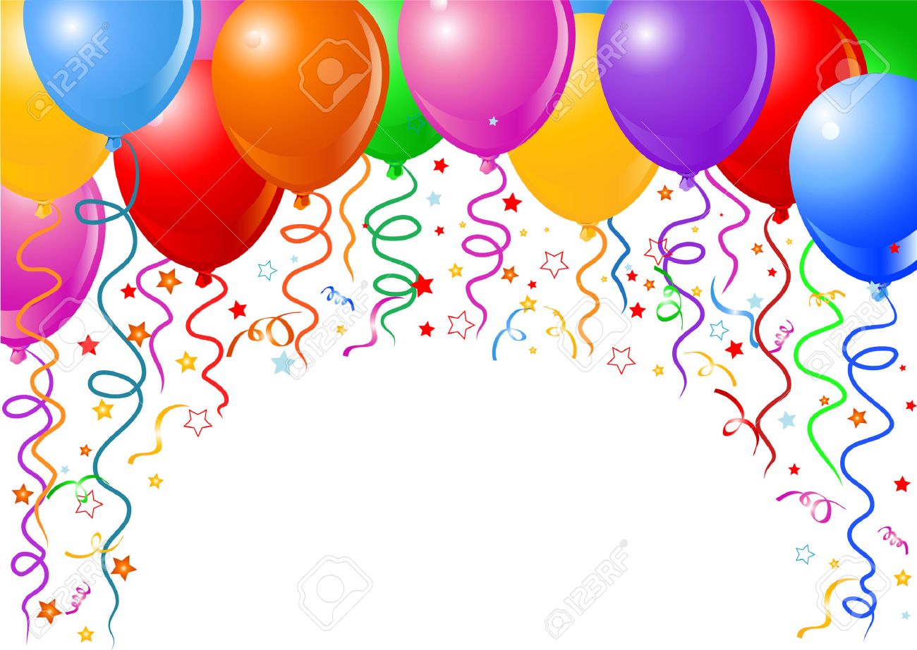 background of balloons confetti
