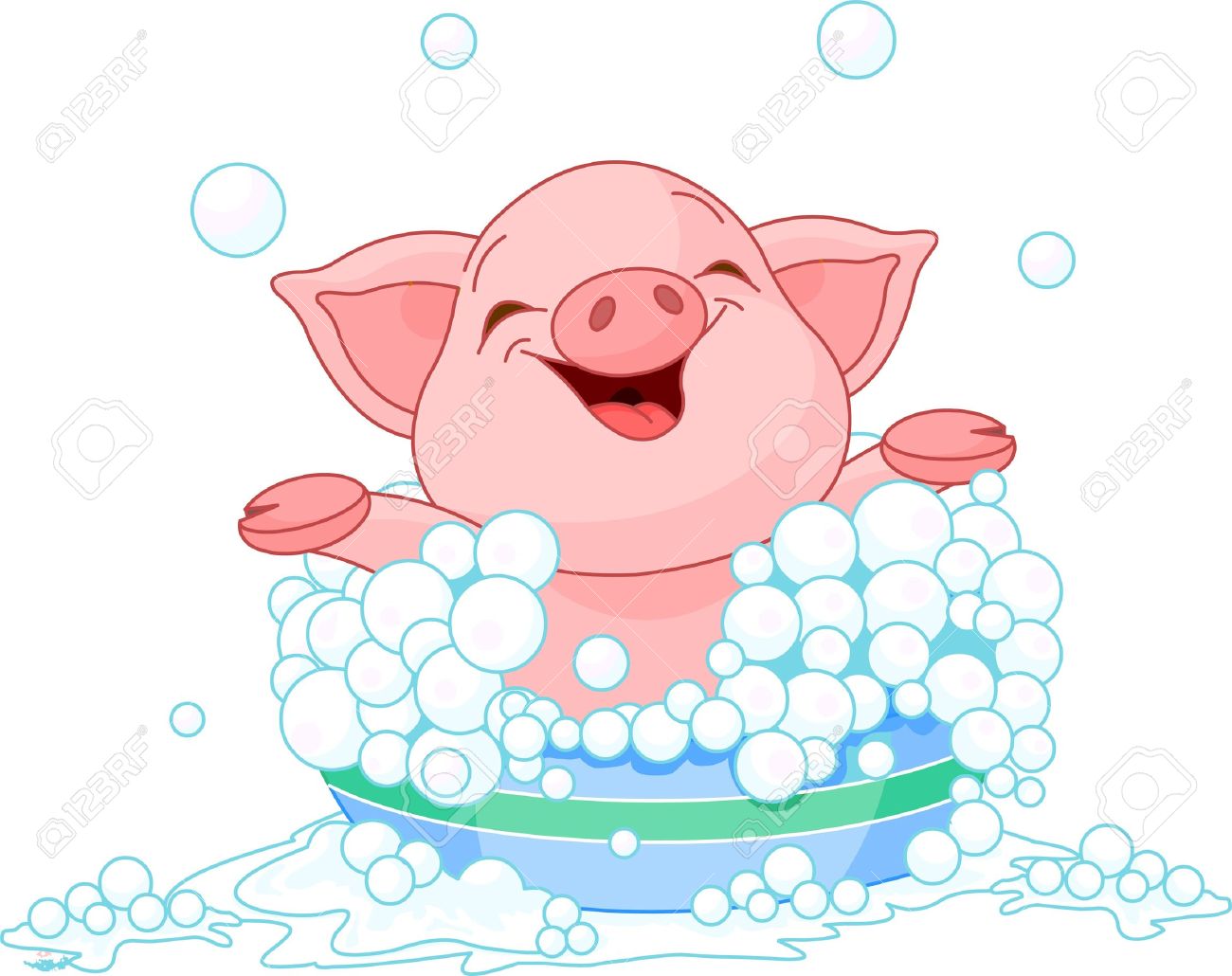 Cute Piglet Taking A Bath Royalty Free SVG, Cliparts, Vectors, and Stock  Illustration. Image 9930739., image size:1300x1030