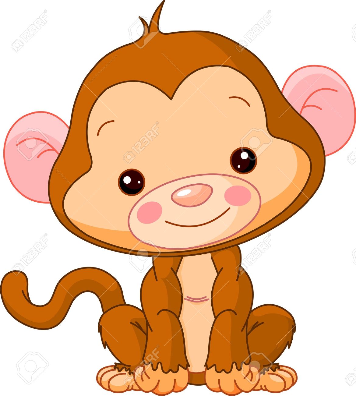 Fun Zoo. Illustration Of Cute Monkey Royalty Free SVG, Cliparts, Vectors,  and Stock Illustration. Image 11977085., image size:1169x1300