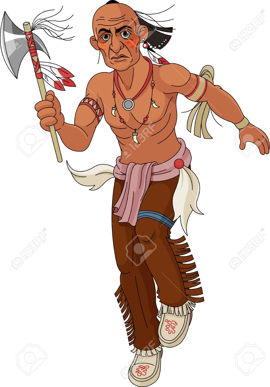 Wild West Indian Warrior With An Ax Royalty Free SVG, Cliparts, Vectors,  and Stock Illustration. Image 13245001., image size:909x1300