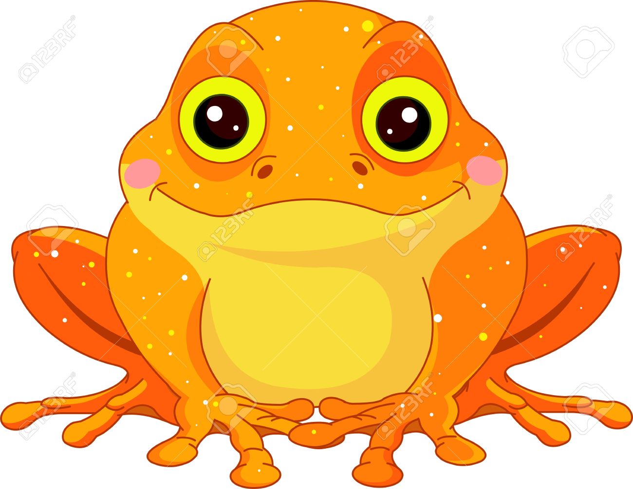 fun zoo illustration of cute golden toad royalty free cliparts