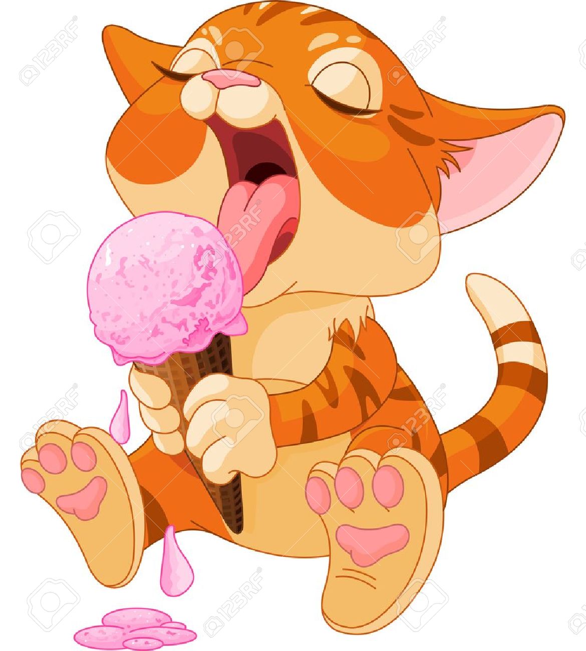 cat eating ice cream