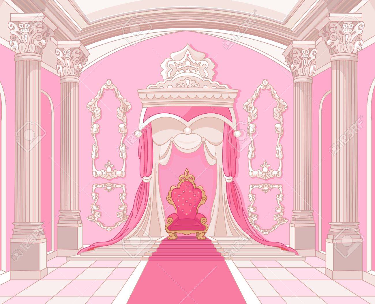 魔法の城の王位部屋のインテリアのイラスト素材 ベクタ Image 3439