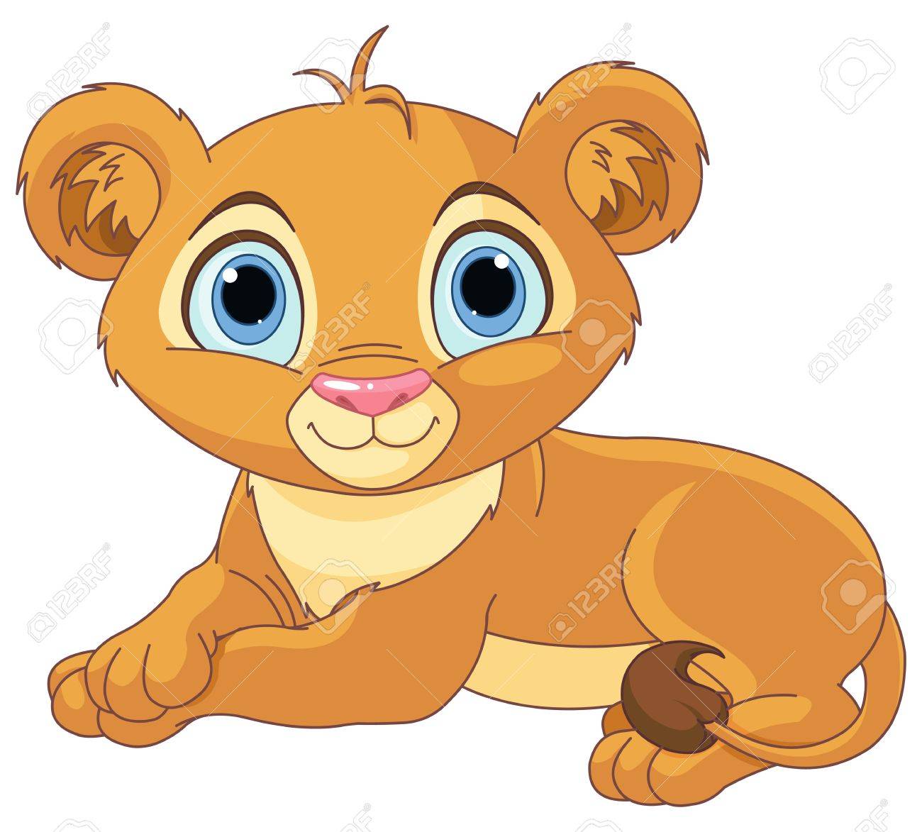 リトル ライオンの子の休息のイメージのイラスト素材 ベクタ Image