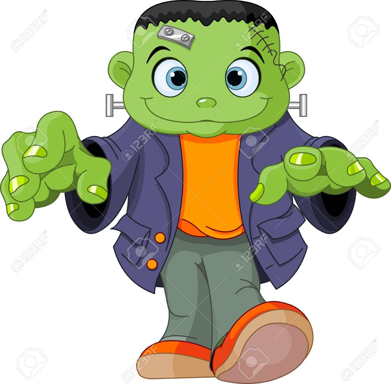 Halloween kid wearing Frankenstein costume