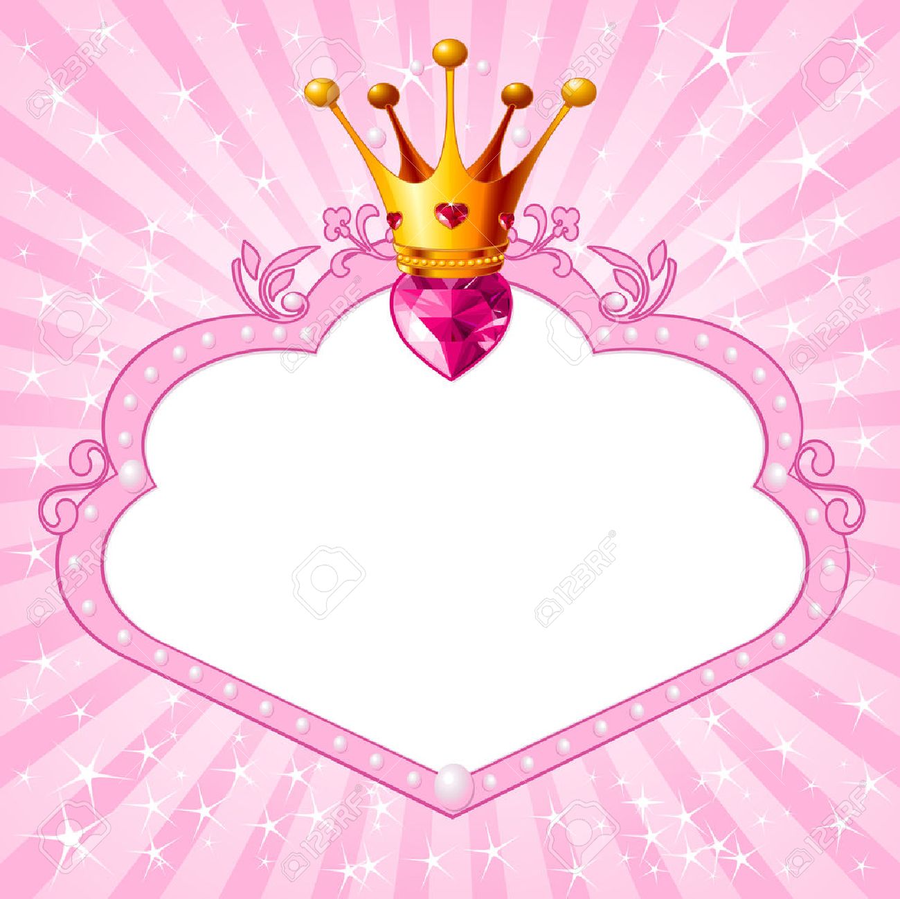 美しいプリンセス ピンク フレーム 美しい女の子のための完璧なのイラスト素材 ベクタ Image