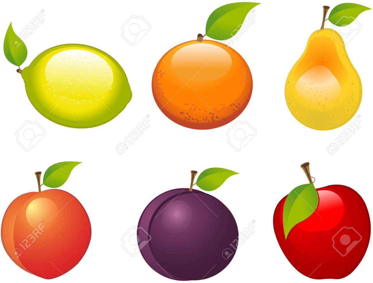 6 種類の果物セット のイラスト素材 ベクタ Image 6 種類の果物セット のイラスト素材 ベクタ Image