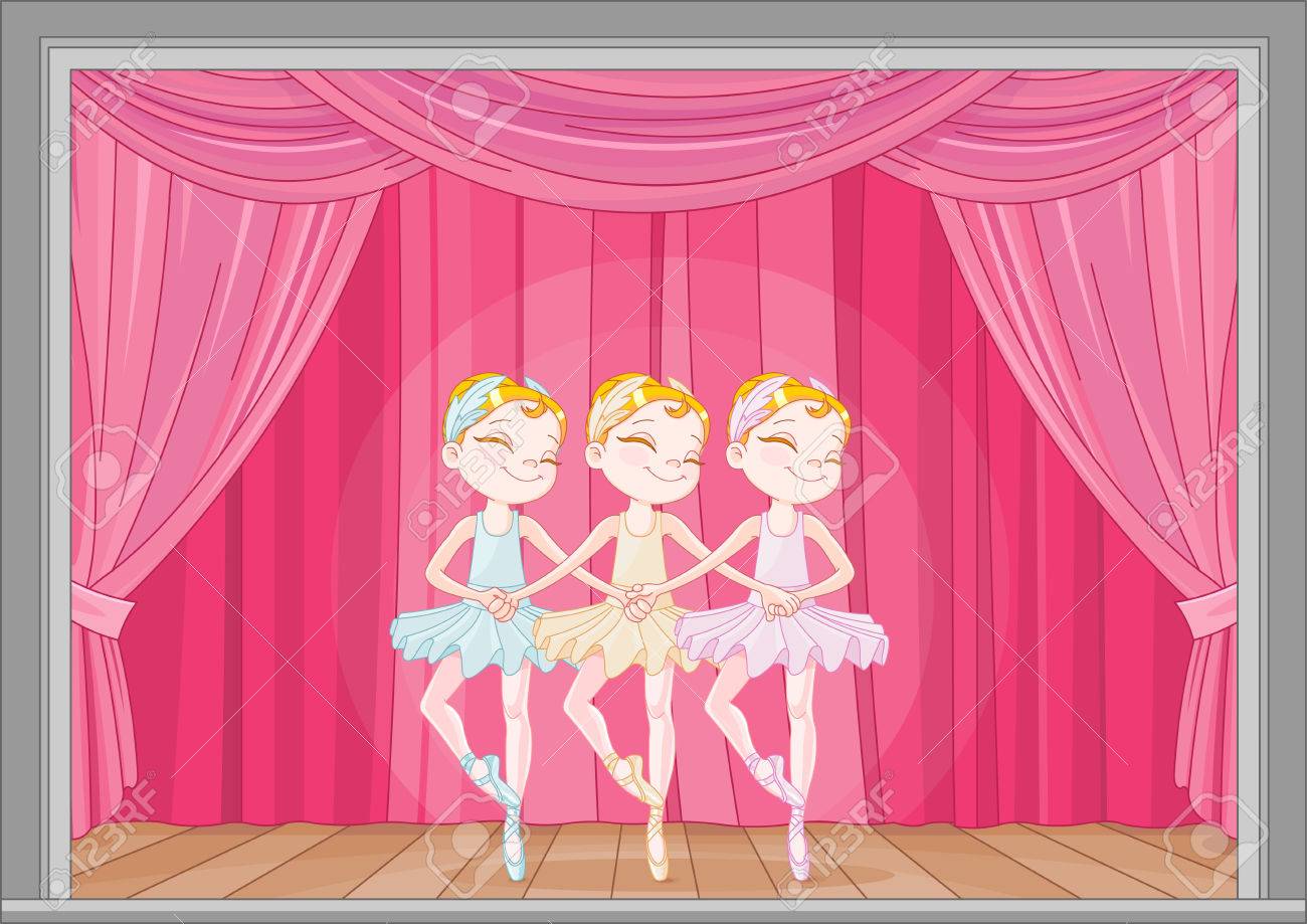 白鳥の湖ステージ パフォーマンスのイラストのイラスト素材 ベクタ Image