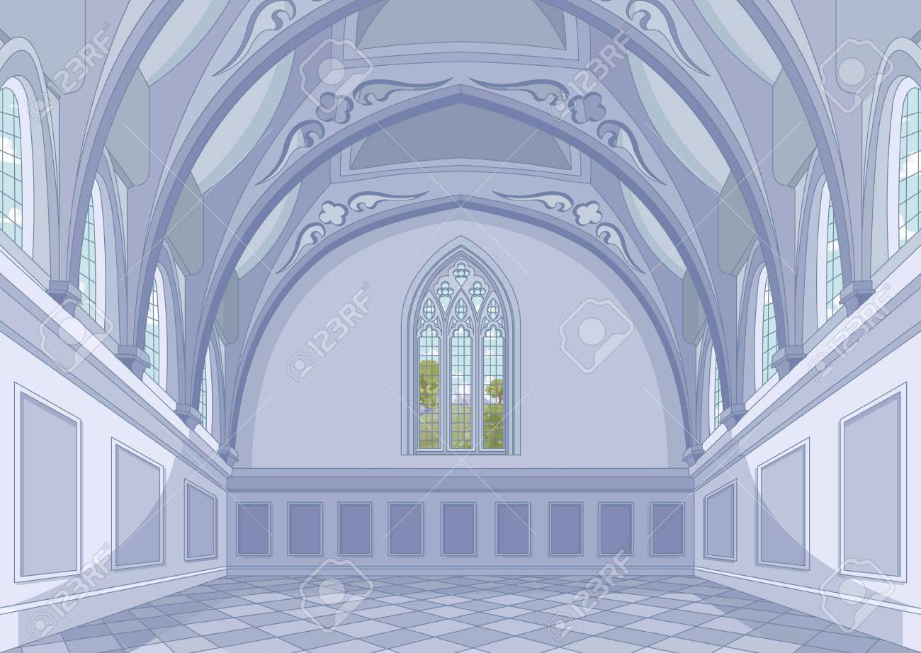 中世の城ホールのイラストのイラスト素材 ベクタ Image