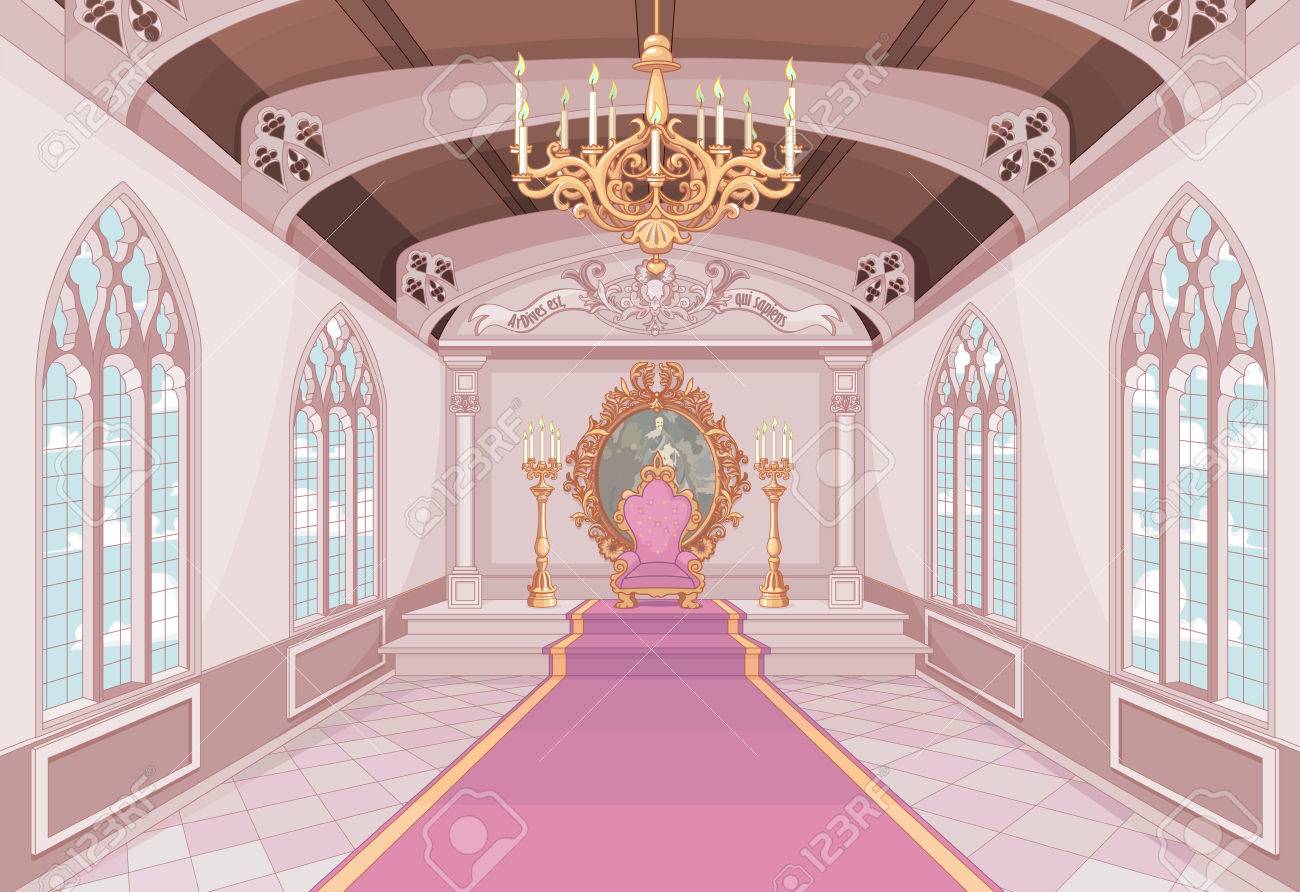 Illustration of medieval castle hall - 77098976 Illustration of medieval castle hall - 77098976