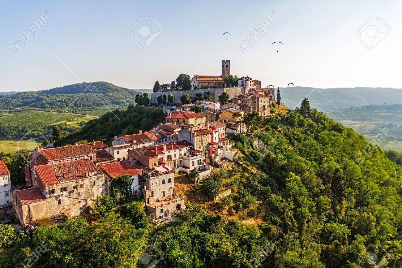 Motovun is a small village in central Istria (Istra), Croatia. City containing elements of Romanesque, Gothic and Renaissance styles. - 18808274 Motovun is a small village in central Istria (Istra), Croatia. City containing elements of Romanesque, Gothic and Renaissance styles. - 18808274