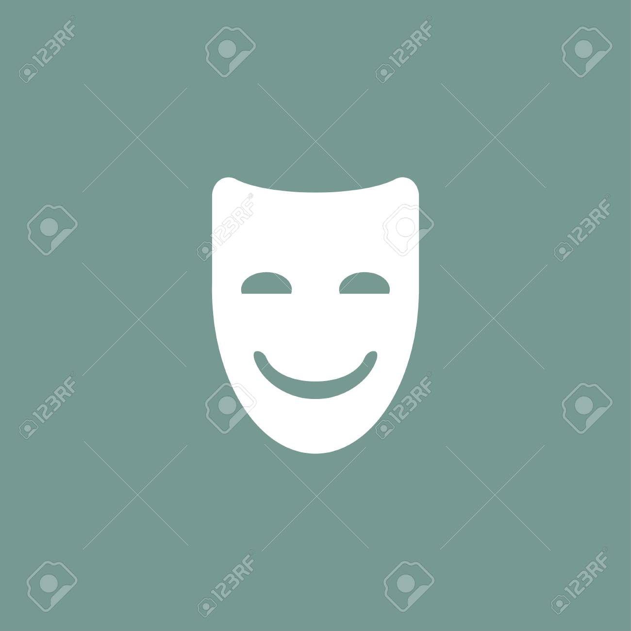 幸せなマスク アイコン シンプルな感情記号ベクトル ドラマ イラスト のイラスト素材 ベクタ Image