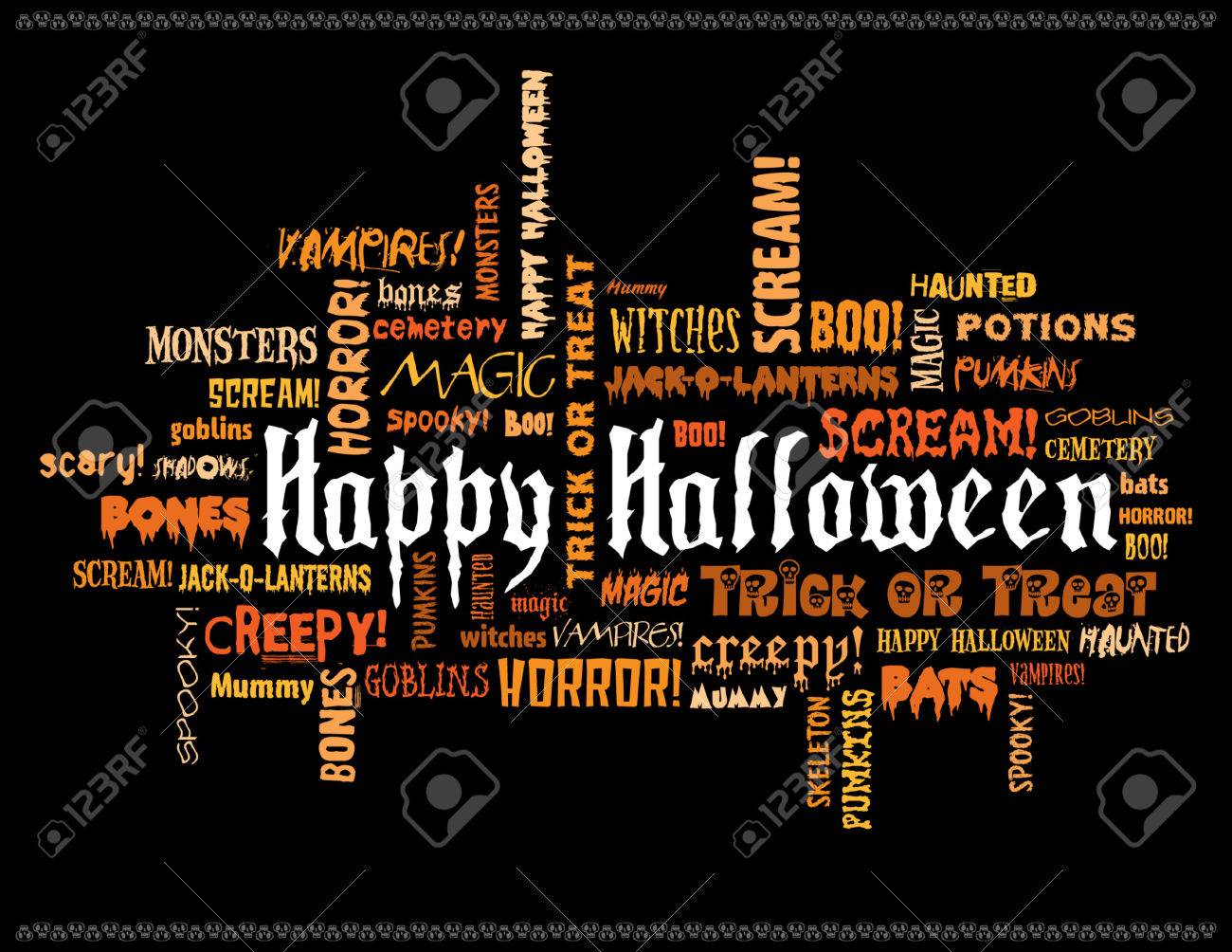 happy halloween and other scary words on a black background stock vector 2441921 - Pictures That Say Happy Halloween happy halloween and other scary words on a black background stock vector 2441921 - Pictures That Say Happy Halloween