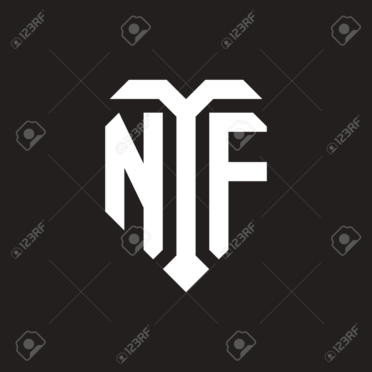 NF Logo With Isolated Love Shape Black And White Color