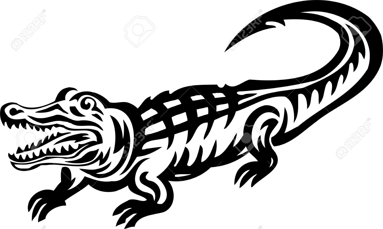 Crocodile.Tribal Animals.Vector Illustration Ready For Vinyl Cutting.  Royalty Free SVG, Cliparts, Vectors, And Stock Illustration. Image 8758847.