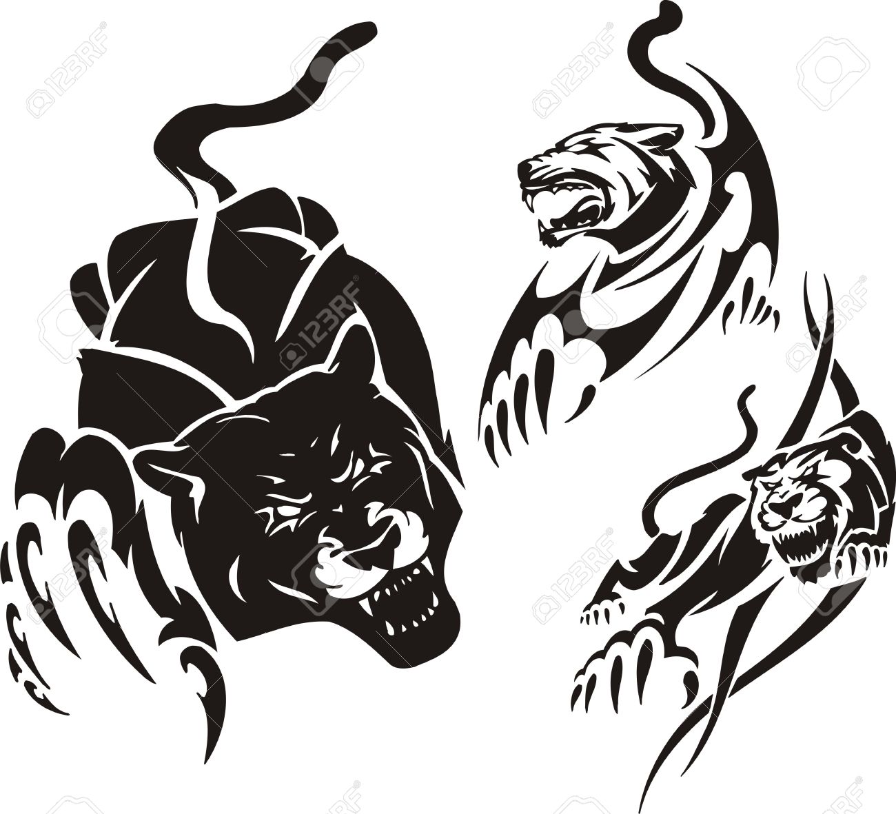 黒豹と 2 つのライオネス 部族の捕食者 ベクトル イラスト ビニールの切断の準備ができて のイラスト素材 ベクタ Image 黒豹と 2 つのライオネス 部族の捕食者 ベクトル イラスト ビニールの切断の準備ができて のイラスト素材 ベクタ Image