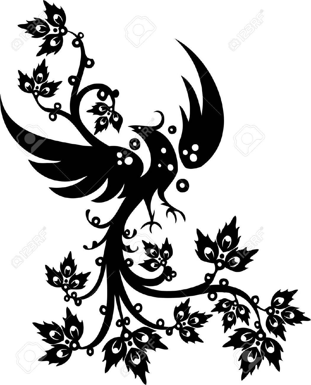 chinese floral design vinyl ready vector image royalty free