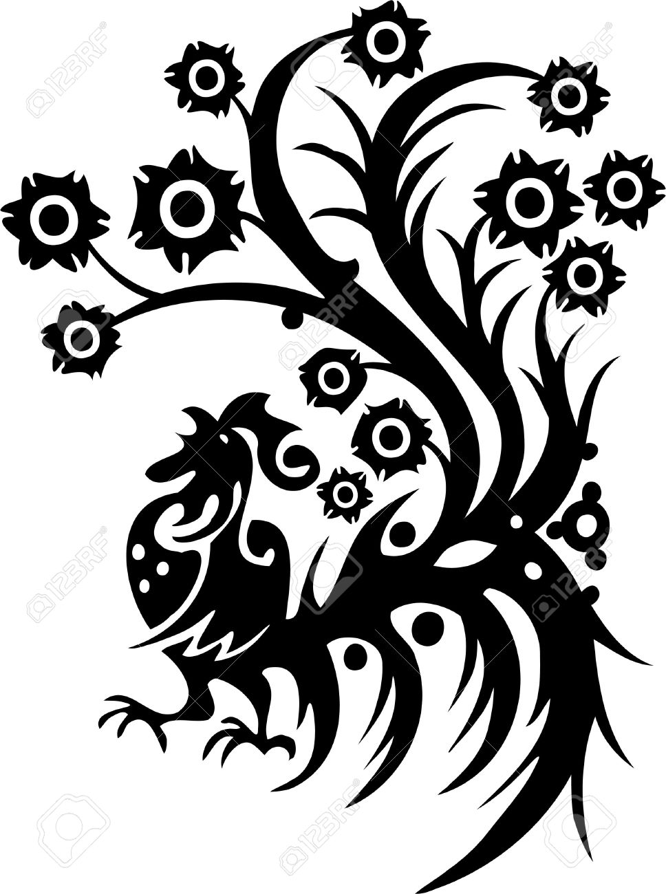 chinese floral design vinyl ready vector image royalty free
