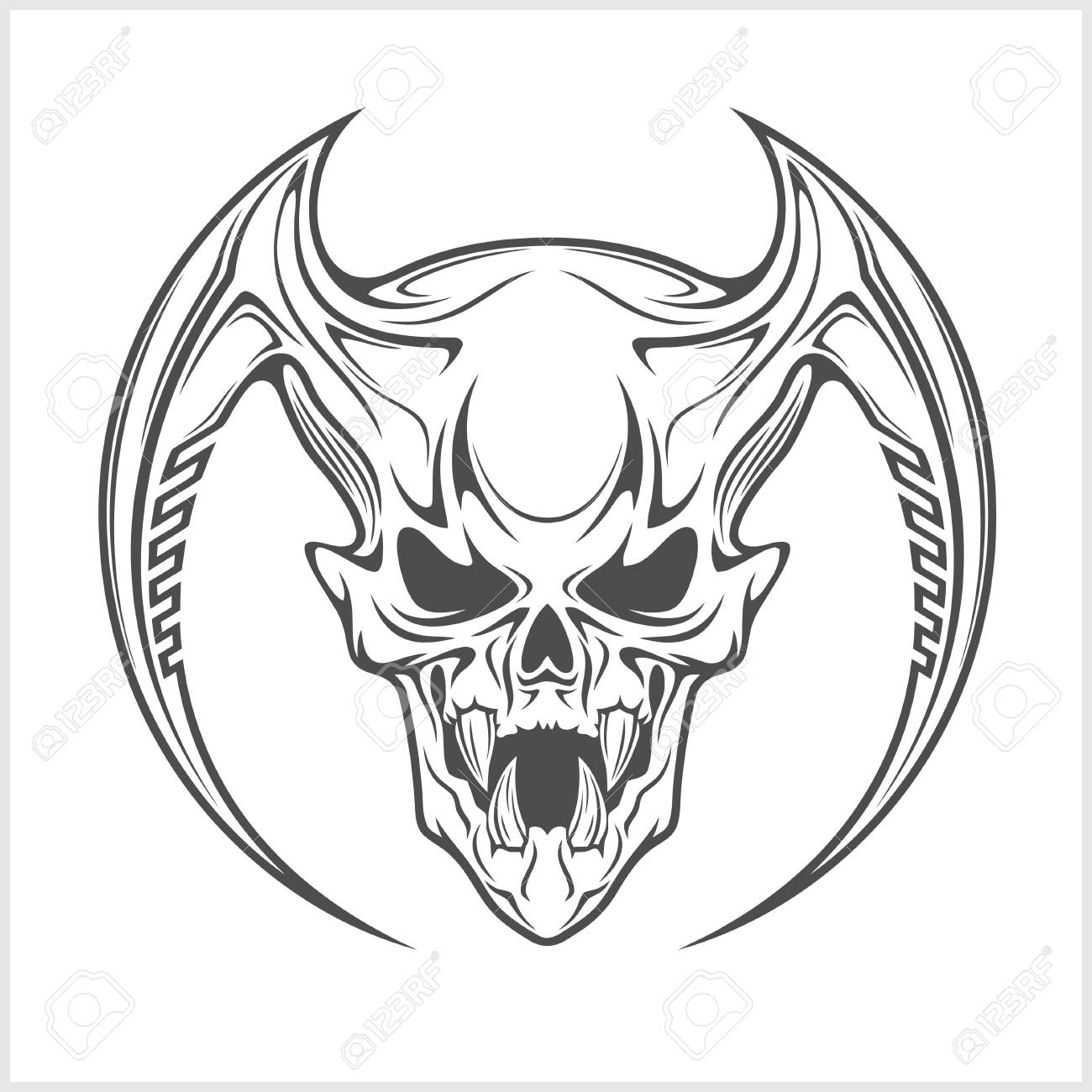 demon scary skull isolated
