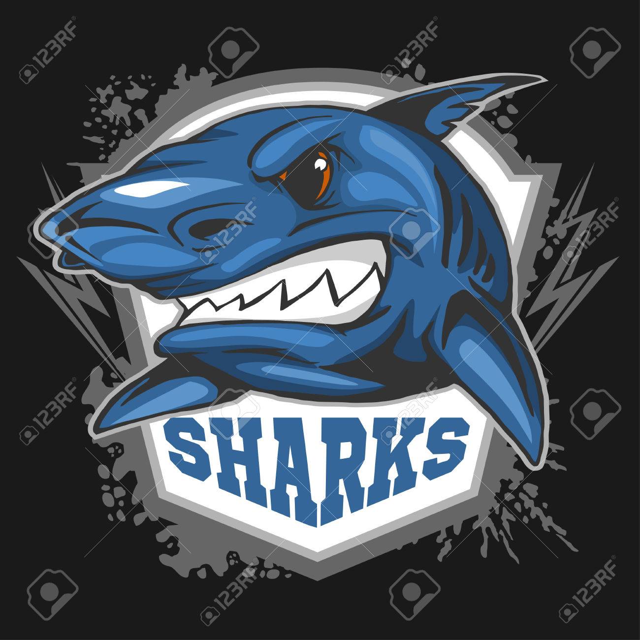 マスコットの鮫 スポーツ チームのエンブレム のイラスト素材 ベクタ Image