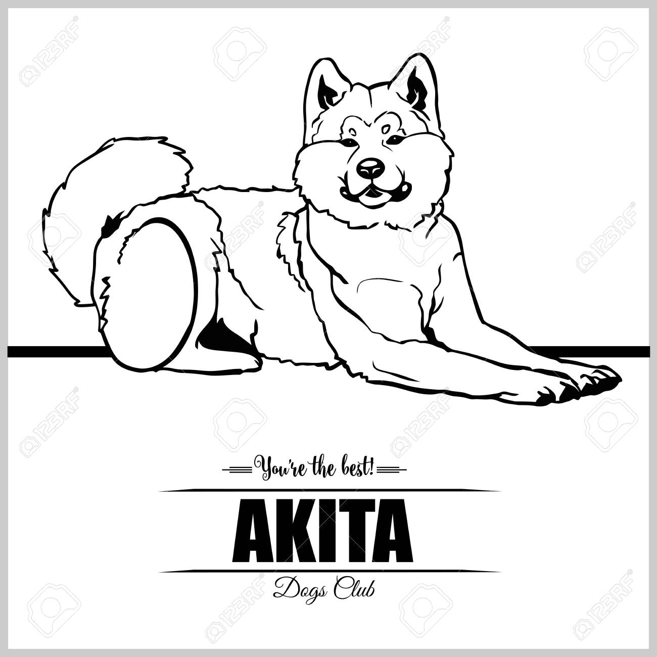 Akita Dog - Vector Illustration For T-shirt, Logo And Template Badges  Royalty Free SVG, Cliparts, Vectors, and Stock Illustration. Image  132154306., image size:1300x1300