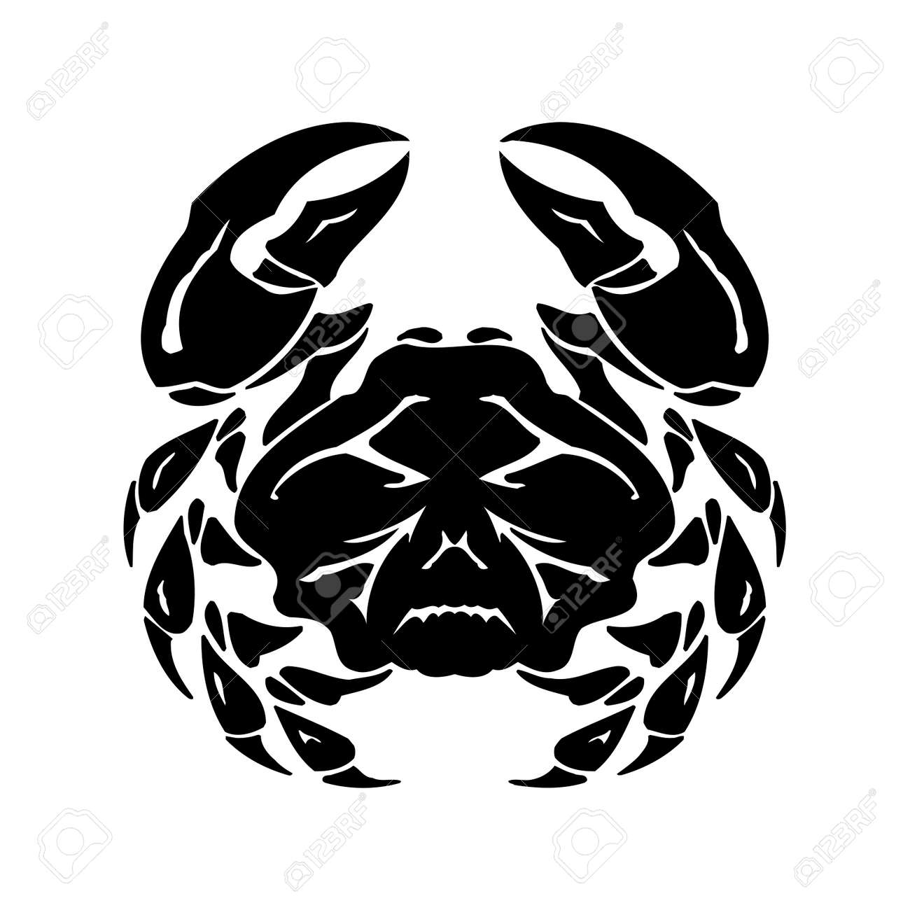 Download Tribal Crab Sea Monster Svg Digital Tribal Tattoo Cricut Royalty Free Cliparts Vectors And Stock Illustration Image 158391392