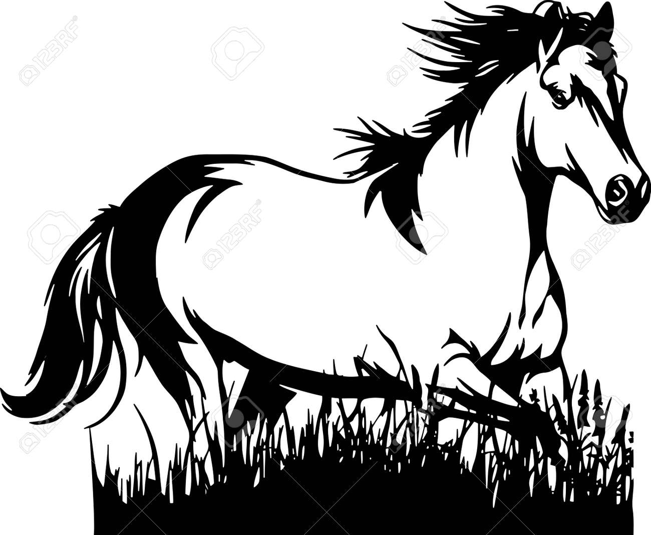 馬のデザインのベクトル図、創造的な馬のテンプレート、アイコンの