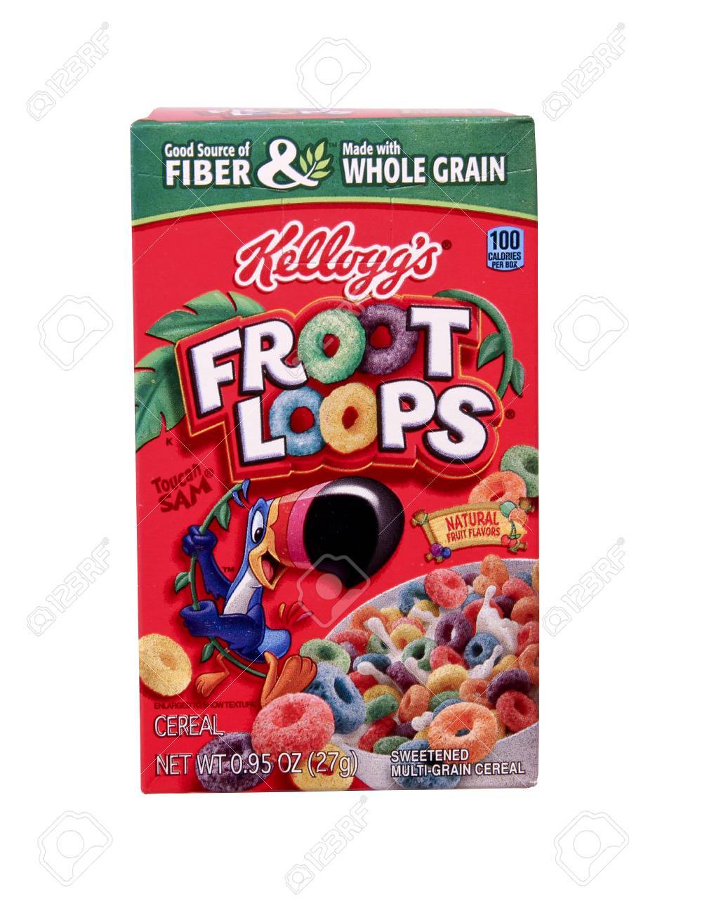 10 2014 Box Of Kelloggs Fruit Loops Cereal 10 2014 Box Of Kelloggs Fruit Loops Cereal