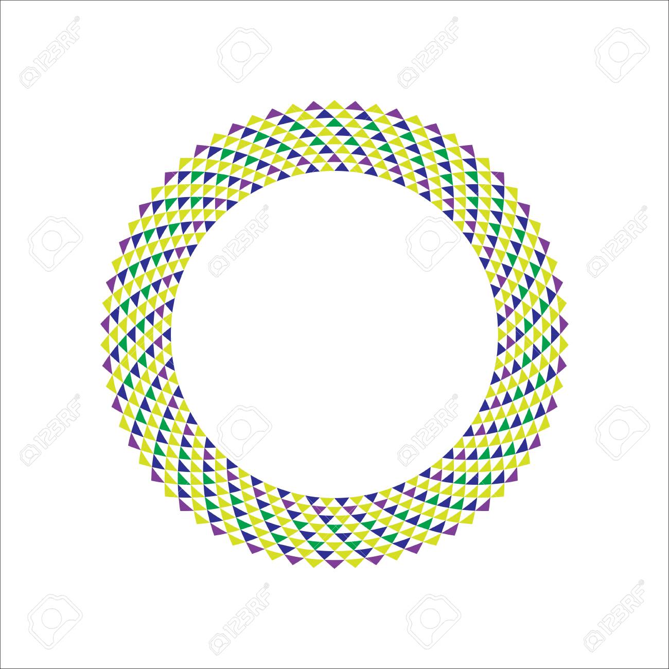 Colorful Abstract Circle Design Element With Triangle Pattern