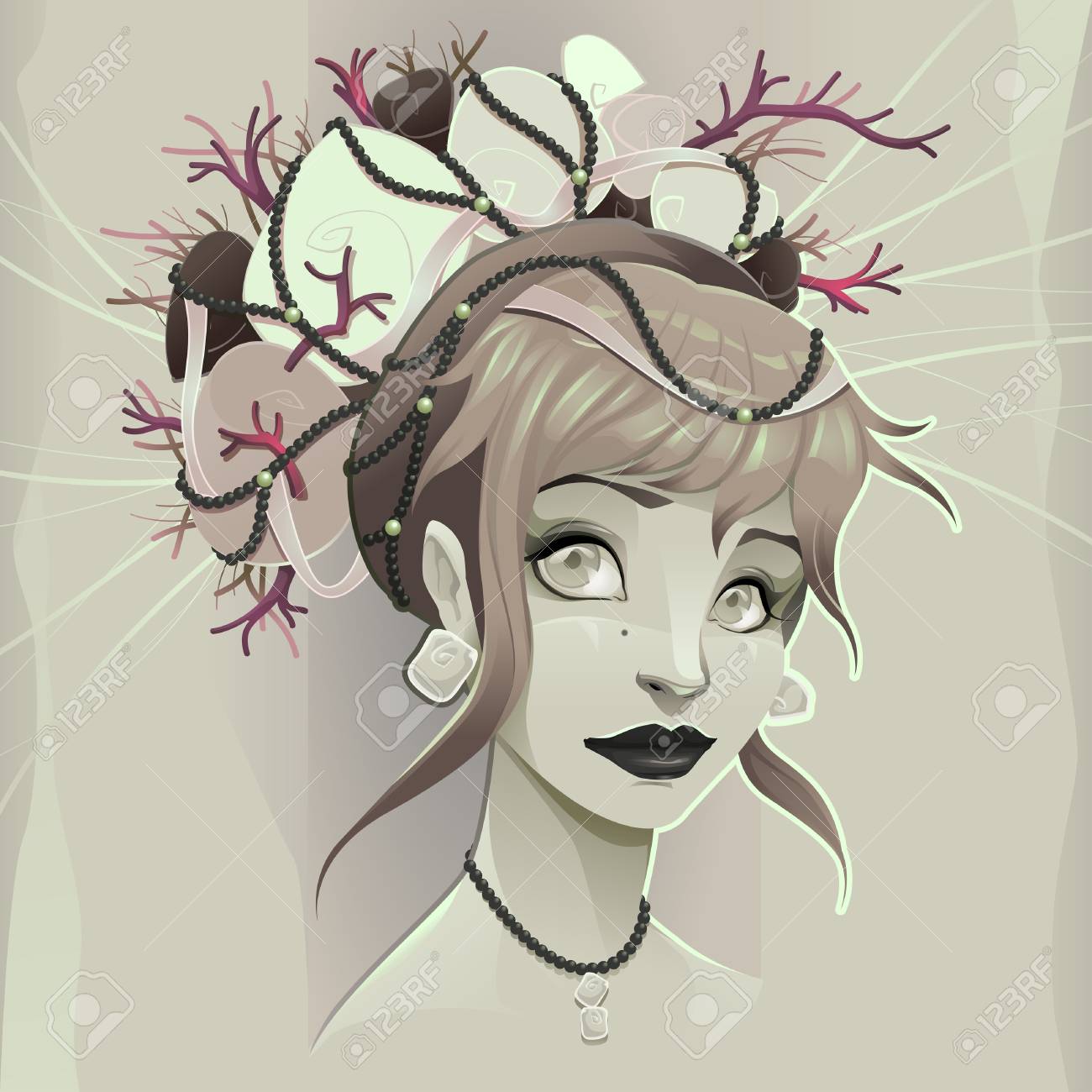 ある貴婦人の肖像ベクトル イラスト のイラスト素材 ベクタ Image