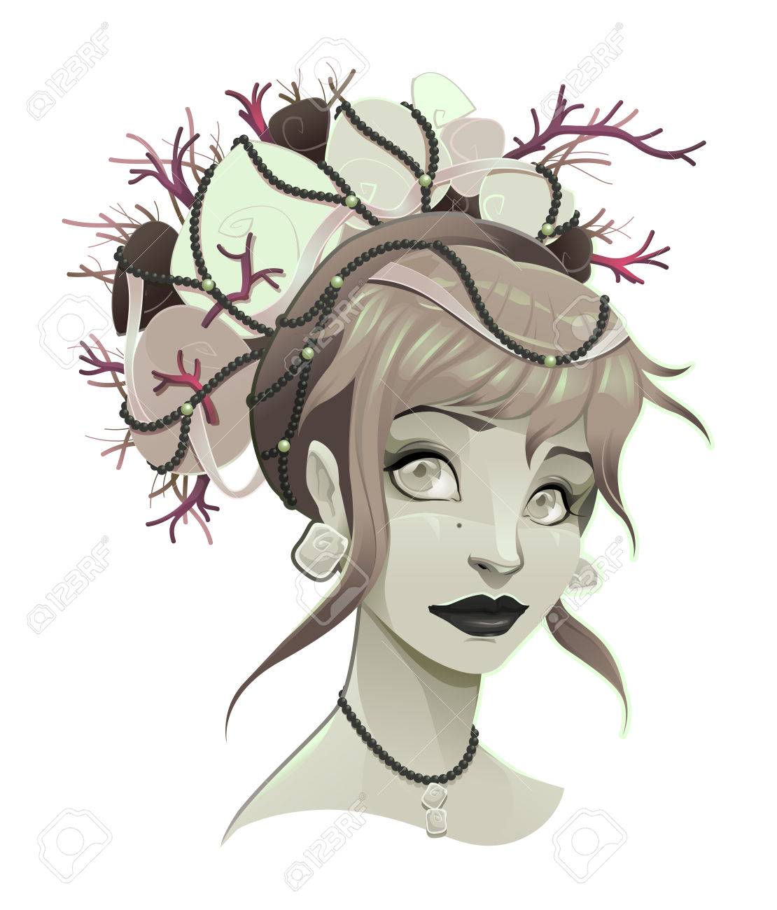 ある貴婦人の肖像ベクトルの隔離された要素 のイラスト素材 ベクタ Image