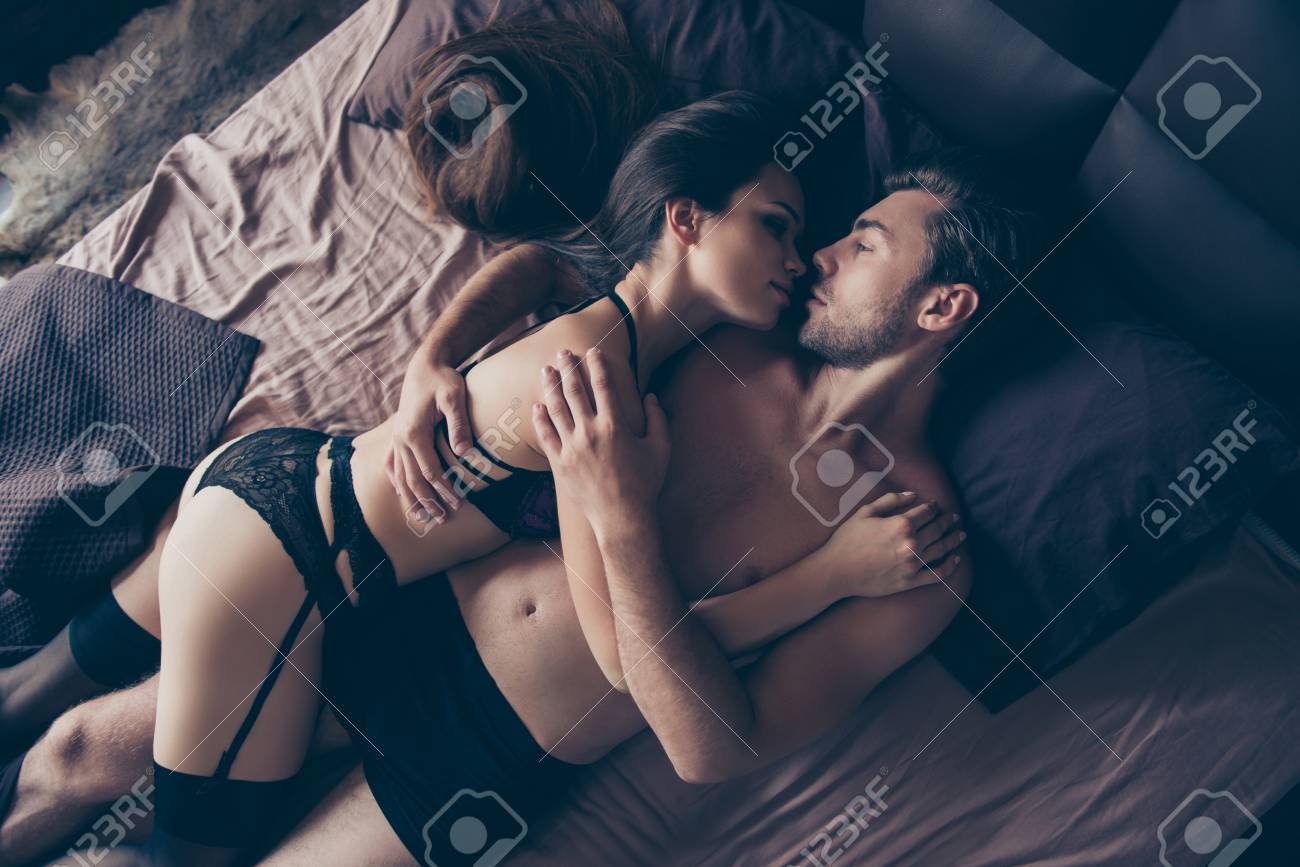 girl clouse boy nude Close Up Of Beautiful Half Naked Married Partners Brunets About To Make Love, Kissing, So Sweet, Tempting, Bedroom, Intimate Pleasure, Lace Nice Lingerie, Touch, Valentine`s Day, Desire, Passion Stock Photo, Picture and