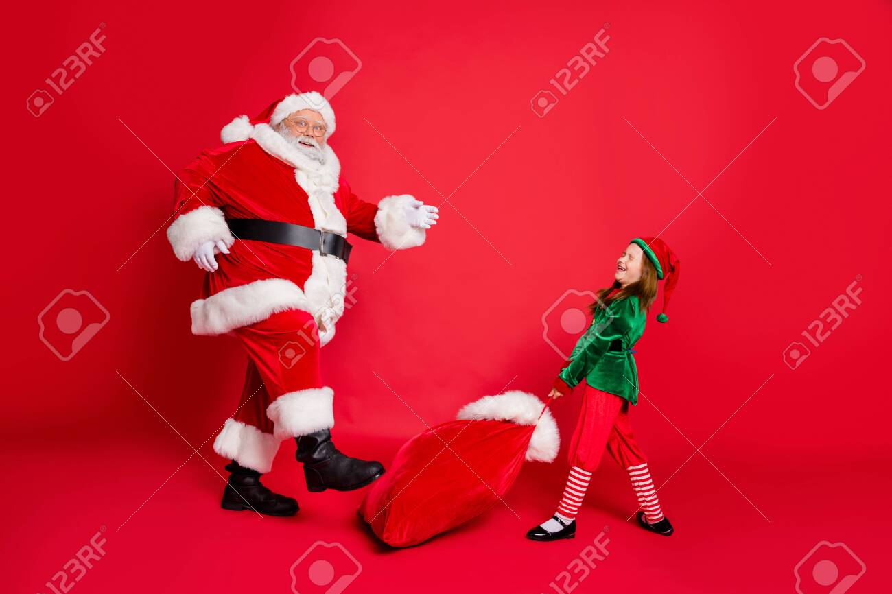 santa carrying elf costume