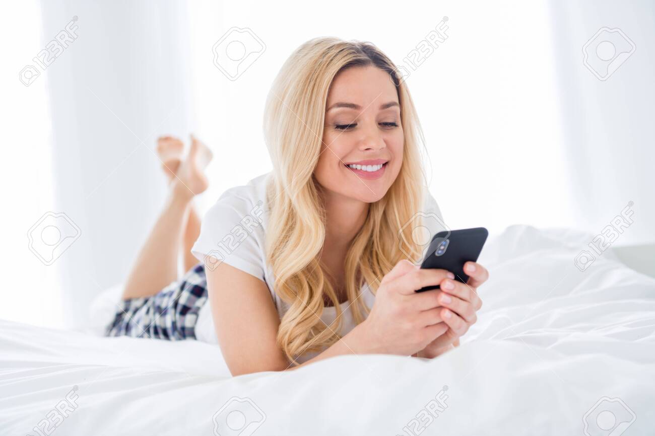 Wear Pajama Room Indoors Stock Photo