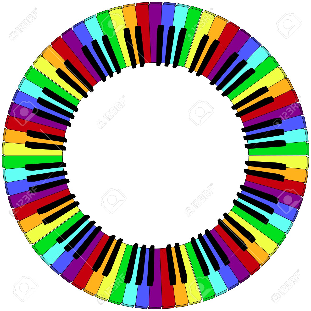 虹色の鍵盤フレームをラウンドします のイラスト素材 ベクタ Image 虹色の鍵盤フレームをラウンドします のイラスト素材 ベクタ Image