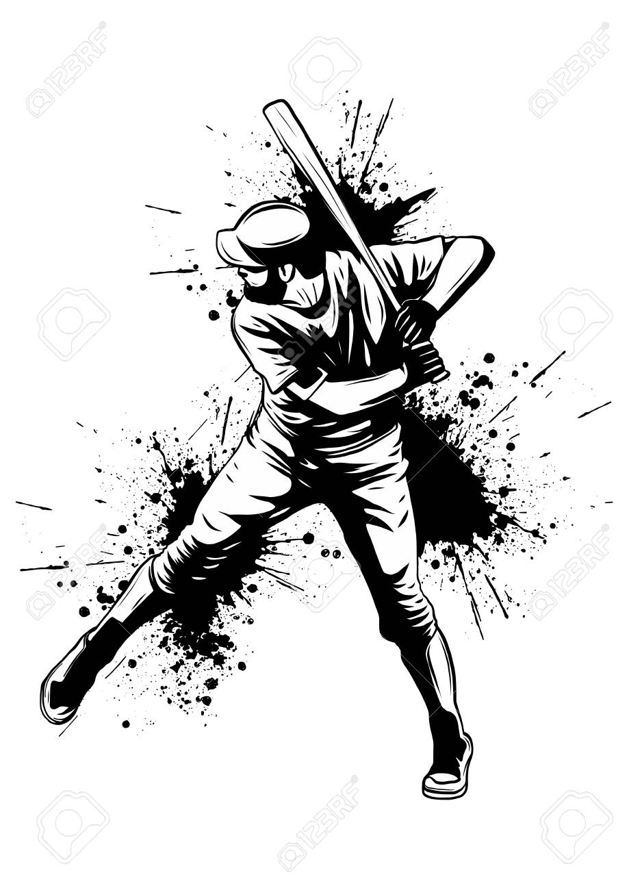Baseball Player, Hitter Swinging With Bat, Abstract Isolated Vector  Silhouette, Ink Drawing Royalty Free SVG, Cliparts, Vectors, and Stock  Illustration. Image 119923681., image size:919x1300