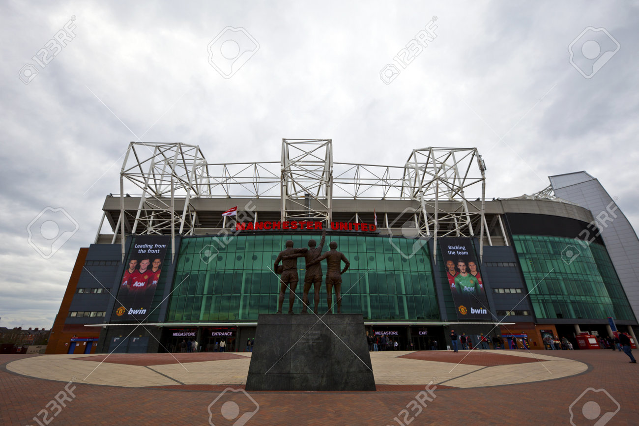 MANCHESTER, UK - April 21: Old Trafford stadium is home to Manchester United one of the wealthiest and most widely supported football teams in the world. Manchester April 21, 2013. - 19212878 MANCHESTER, UK - April 21: Old Trafford stadium is home to Manchester United one of the wealthiest and most widely supported football teams in the world. Manchester April 21, 2013. - 19212878