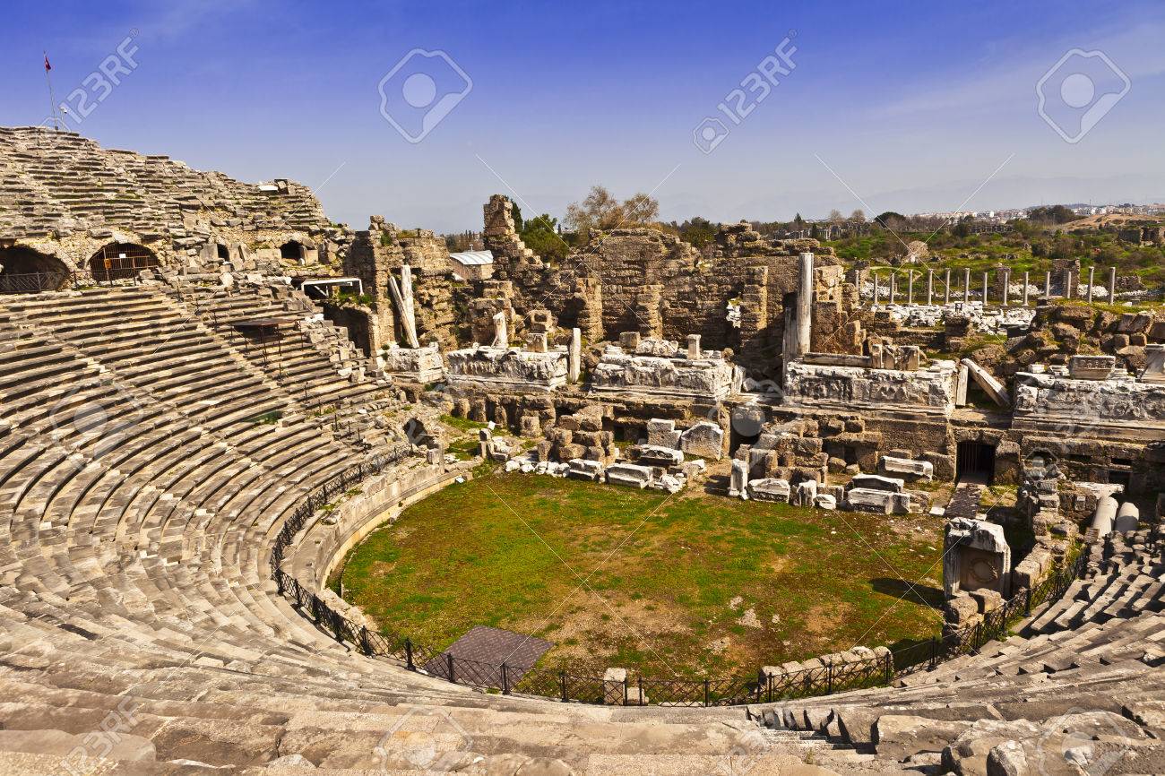 2nd Century AD Roman theater in Side, Turkey. - 38174394 2nd Century AD Roman theater in Side, Turkey. - 38174394