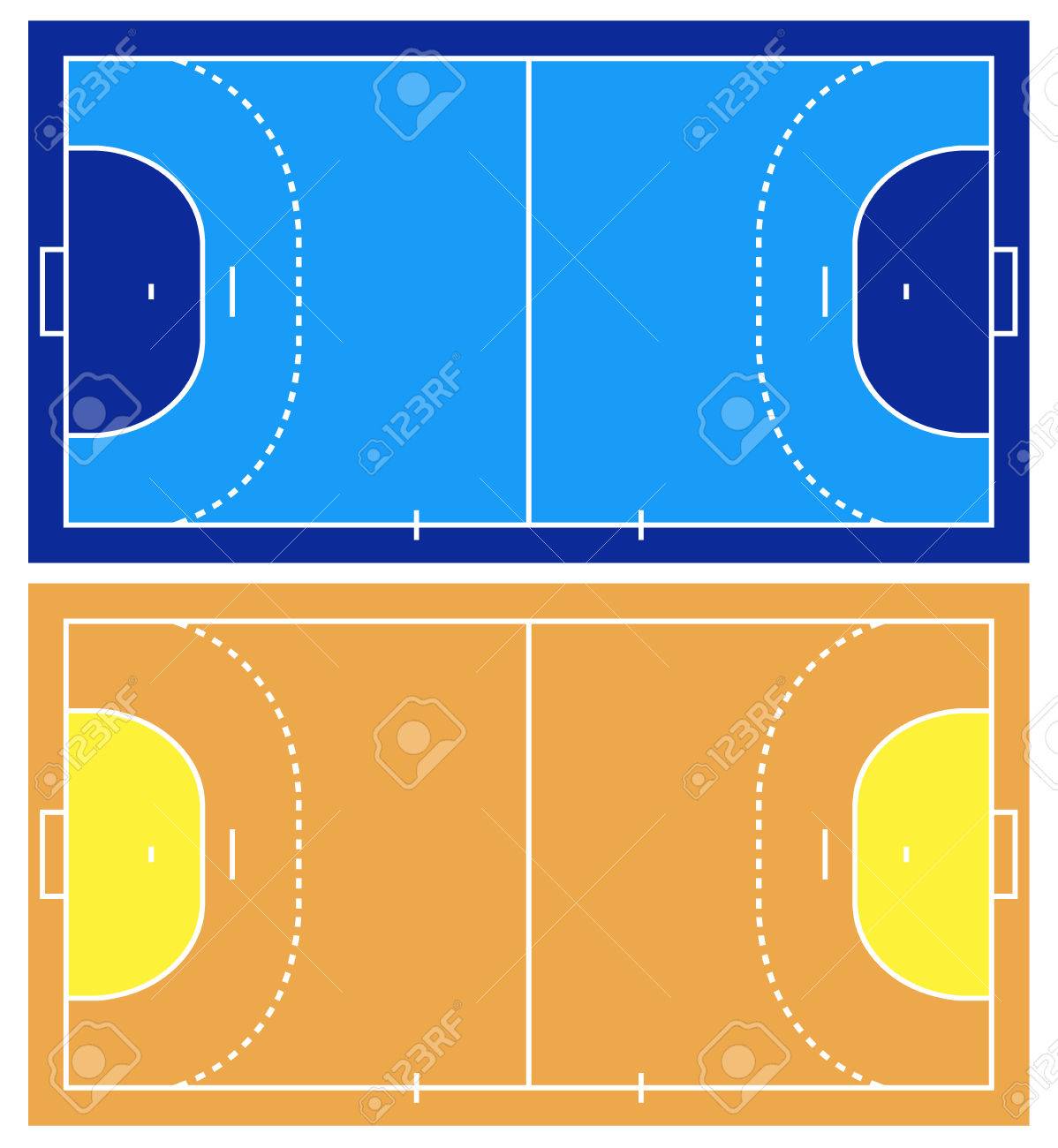 白で隔離ハンドボール コート のイラスト素材 ベクタ Image