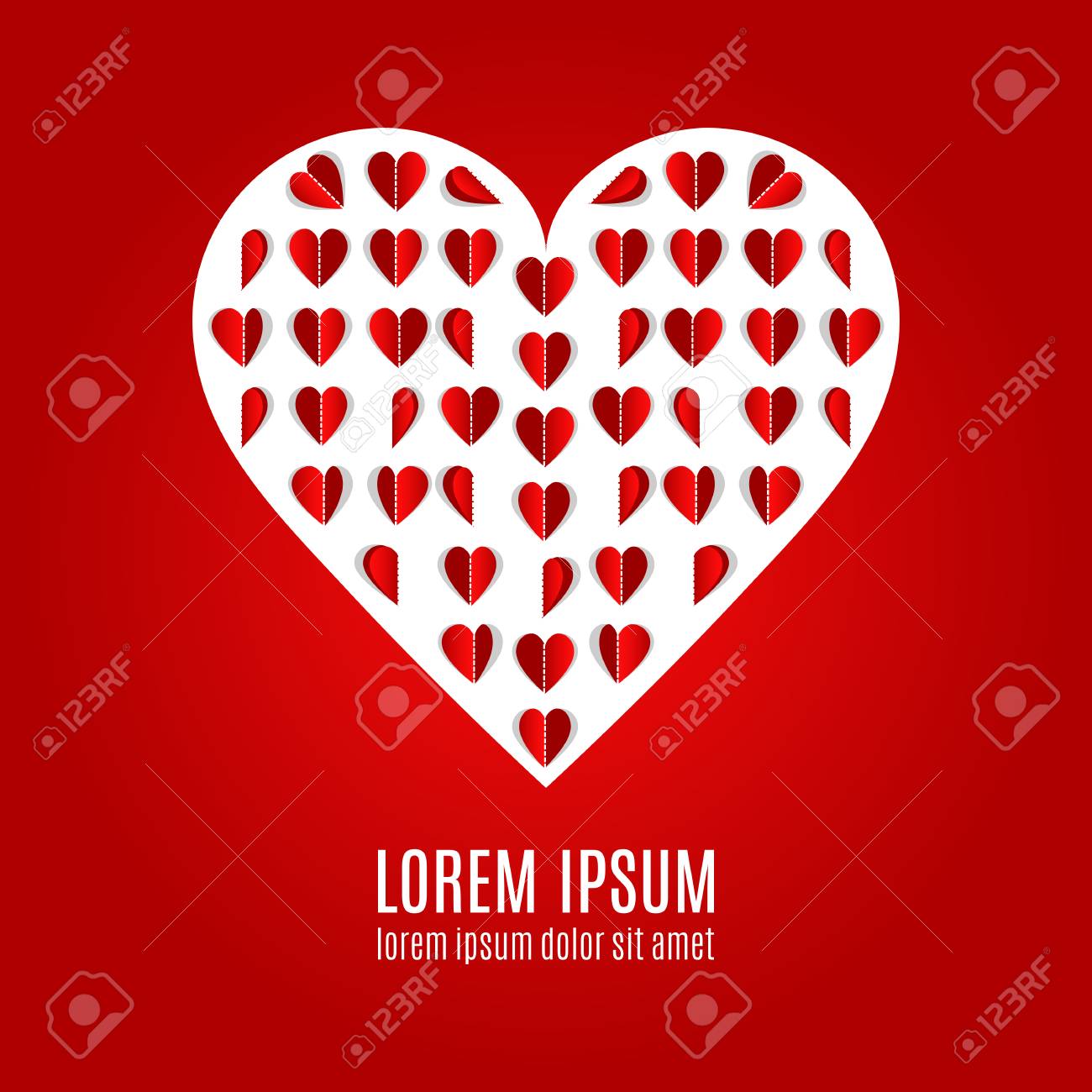 Corazón De Origami Corazones Hechos De Papel Cartel De Amor Invitación Con Corazones Rojos Tarjeta Del Día De San Valentín Diseño De La Boda En