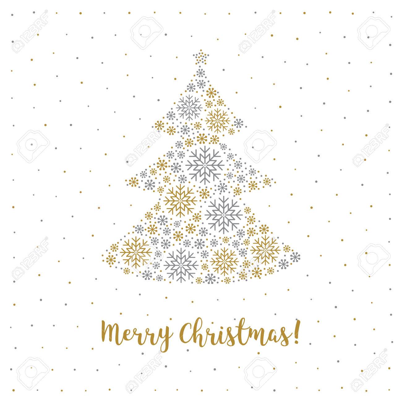 merry christmas card in a minimalist style christmas tree made