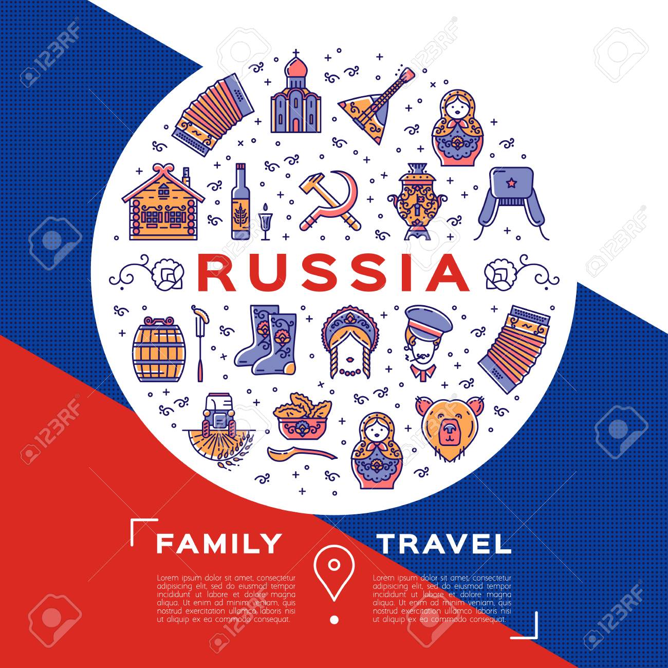 russian travel brochure template royalty free cliparts vectors