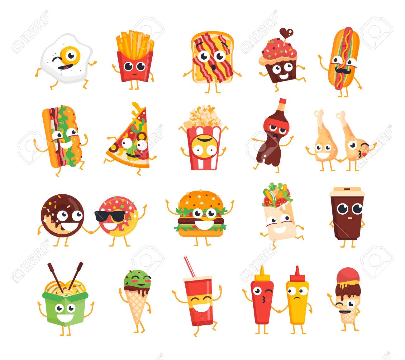 ファーストフードの文字 マスコットのイラストのセットします のイラスト素材 ベクタ Image ファーストフードの文字 マスコットのイラストのセットします のイラスト素材 ベクタ Image
