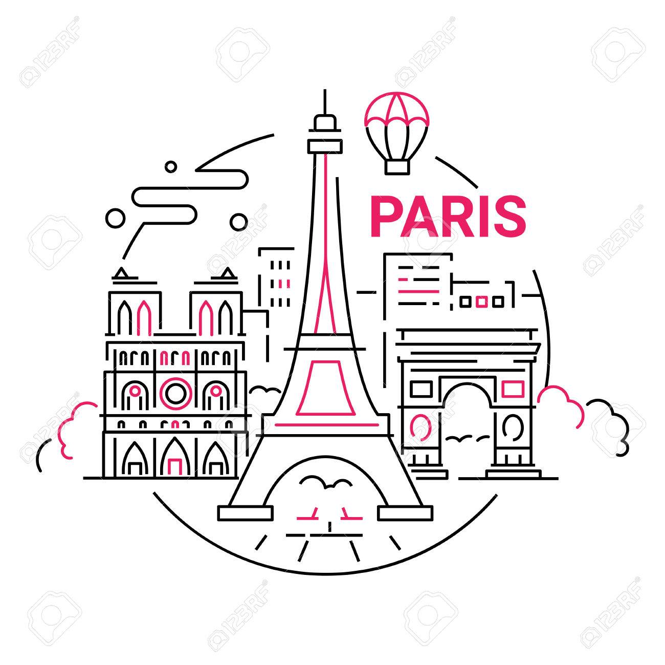 france modern vector line